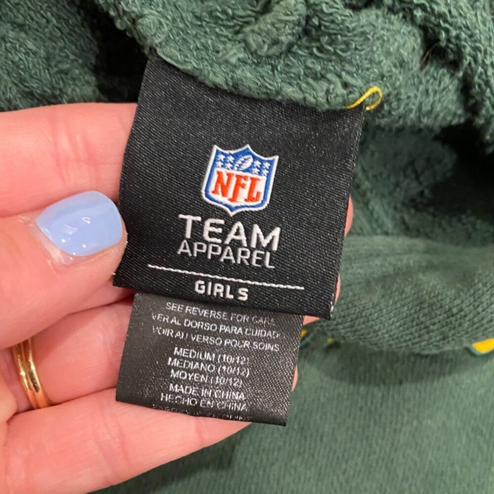 NFL Green Bay Football Hoodie Girls M 10/12 Team Apparel - Picture 3 of 5